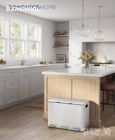 Кош за смет с 3 отделения от неръждаема стомана, снимка 2 - Други стоки за дома - 53113114