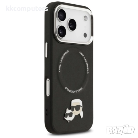 Оригинален кейс Karl Lagerfeld Karl and Choupette Pins MagSafe и Протектор За iPhone 17 Pro (6.3), Ч, снимка 3 - Калъфи, кейсове - 52213294