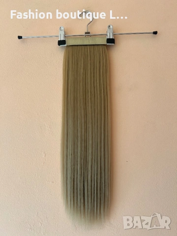 Тъмно руса коса нов екстеншън на конска опашка 60 сантиметра 100 грама може да се къдри и изправя ❤️