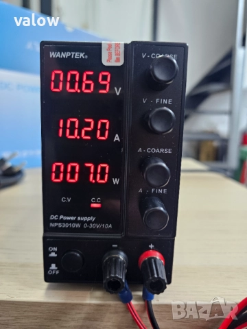 Регулируемо лабораторно захранване 30V / 10A захранващ блок регулиране на ток и напрежение, снимка 5 - Друга електроника - 52397684