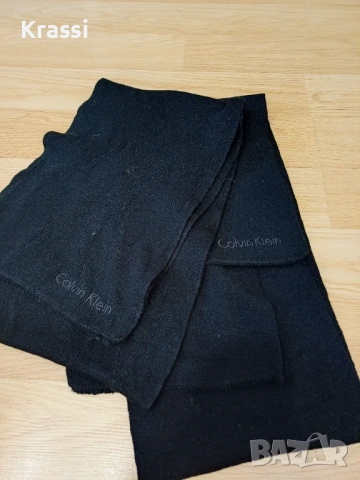 Шал Calvin Klein черен , снимка 3 - Шалове - 53138410