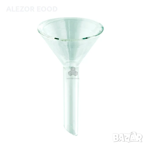 Стъклена фуния 30 мм - къс тип, боросиликатно стъкло, 4392