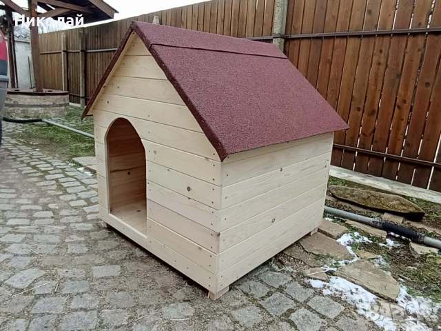 Голяма дървена къща за кучета , къща за големи породи кучета , къща от дърво за куче, кученца, снимка 4 - За кучета - 53275410