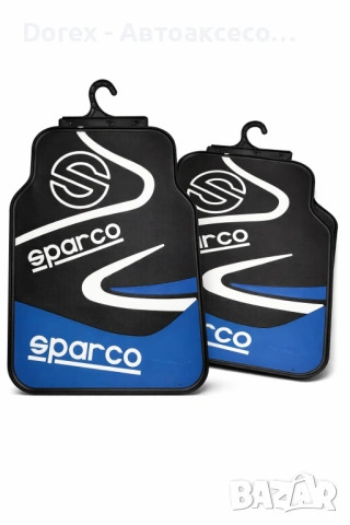 Универсални гумени стелки SPARCO синьо – комплект 4 бр автомобилни стелки, снимка 2 - Аксесоари и консумативи - 53683413