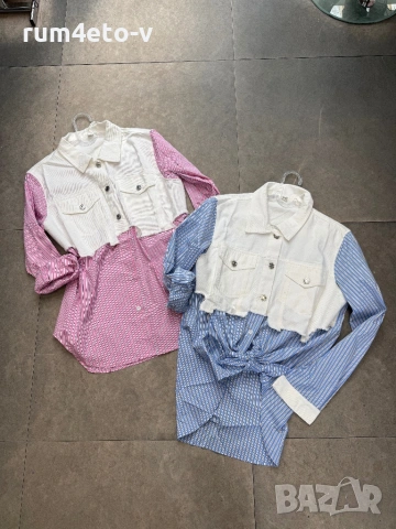 Риза с елек от деним , снимка 2 - Ризи - 54138760