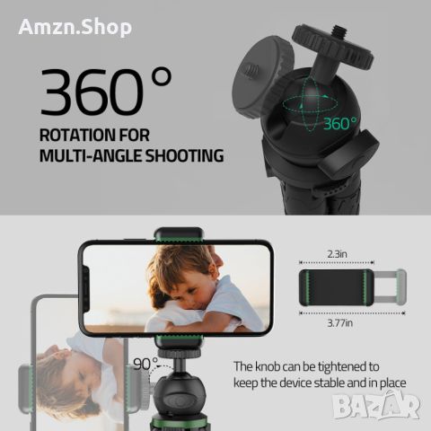 TECELKS ZJ25 2-в-1 многофункционален мини гъвкав статив Трипод Селфи Стик , снимка 7 - Чанти, стативи, аксесоари - 45288494