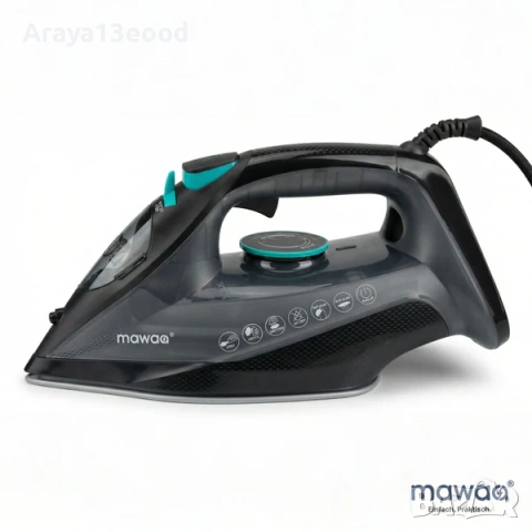 Парна ютия mawaa® SteamPro – 2400W, 350 мл резервоар, керамична плоча, Anti-Calc, снимка 2 - Ютии - 53762458