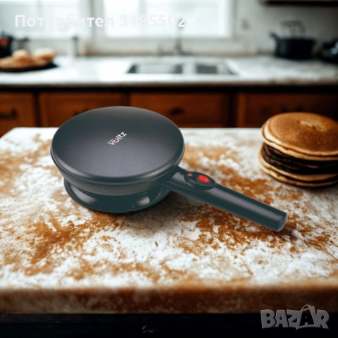 Уред за палачинки Voltz, 800W, 20 см, черен – идеален за перфектни палачинки, снимка 4 - Други - 51456554