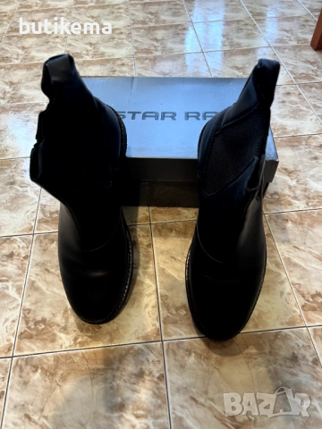 Оригинални мъжки черни боти ботуши обувки G-STAR - размер 43 като нови, снимка 5 - Мъжки боти - 52334367