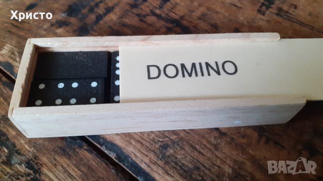 игра Домино в кутия от естествено дърво. Съдържа 28 броя плочки от MDF, снимка 1 - Образователни игри - 46248082