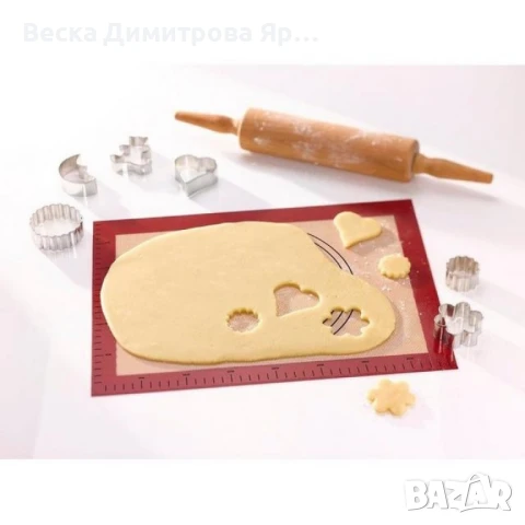 Подложка за месене и точене силиконова NoStik 38.5x58.5см., Червена граница/кафяв интериор, в кутия, снимка 5 - Форми - 50504530