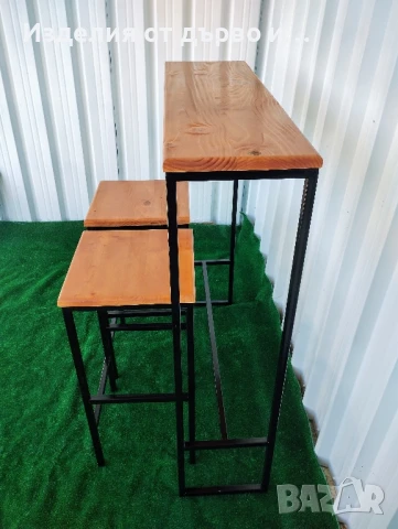 Железни бар маси и столове комбинация с дърво , снимка 5 - Маси - 51102671