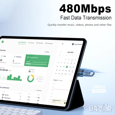 USB-C към USB 2.0 OTG адаптер , снимка 2 - Кабели и адаптери - 51639746