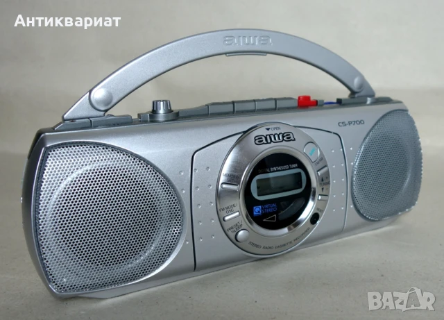 Портативен радиокасетофон, мини бумбокс Aiwa CS-P700, снимка 3 - Радиокасетофони, транзистори - 51200817