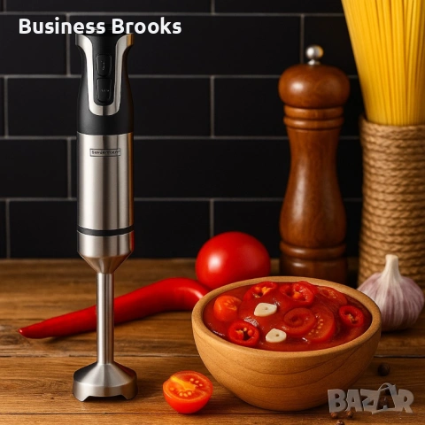 Ръчен пасатор Royalty Line RL-ESTM800, 800W с неръждаема стомана и регулатор на скоростта, снимка 2 - Чопъри и пасатори - 53215895