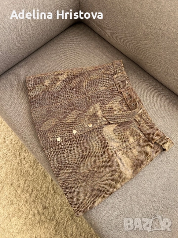 Еко кожа змия пола Zara M, снимка 6 - Поли - 51813376