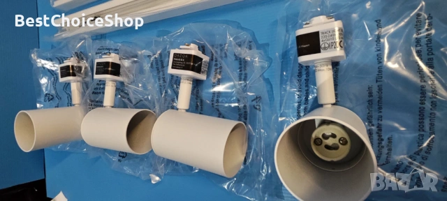 QAZQA система за осветление с релса, 4-светлинен Спот бар – Бяла , снимка 4 - Лампи за таван - 53928901