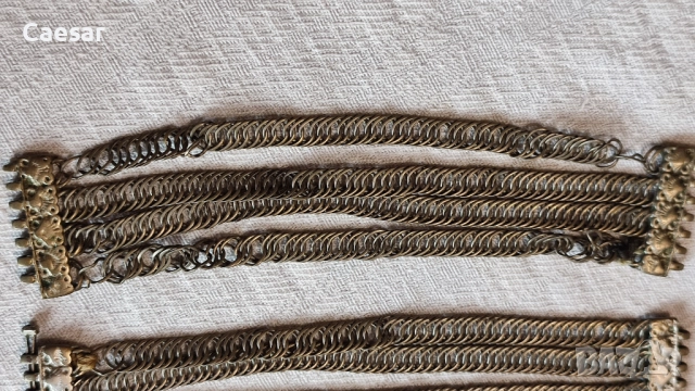 Комплект възрожденски верижни сребърни гривни, снимка 4 - Антикварни и старинни предмети - 52084563