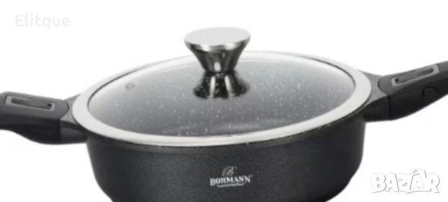 Тиган с капак Bohmann, 24см. 2.8л., Дълбок, Лят алуминий, Подвижни дръжки, Индукция, снимка 4 - Съдове за готвене - 52818844