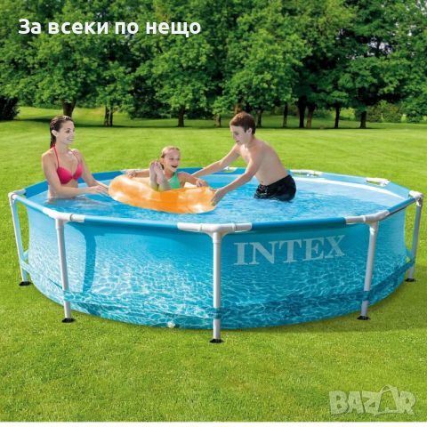 Intex Плажен басейн с метална рамка, 305x76 см, снимка 2 - Басейни и аксесоари - 45888514