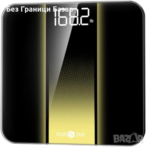 Нов кантар Дигитална везна RunStar 180 кг 4 сензора LED стъклена платформа
