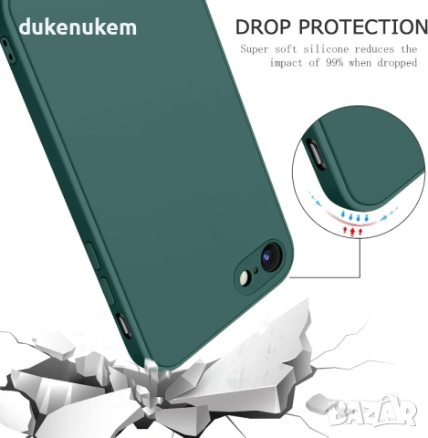 Силиконов калъф за iPhone 7/8/ SE (2020/2022) – тъмнозелен, снимка 4 - Калъфи, кейсове - 53333594