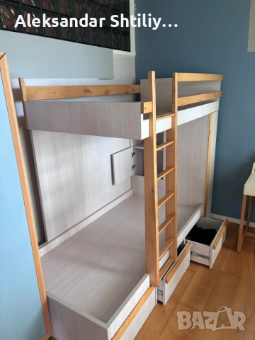 стабилно и функционално двуетажно легло, изработено от висококачествени материали: масив бук, МДФ и , снимка 6 - Спални и легла - 54199649