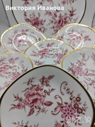 Комплект плато и 6 десертни чинии, снимка 4 - Антикварни и старинни предмети - 54195912