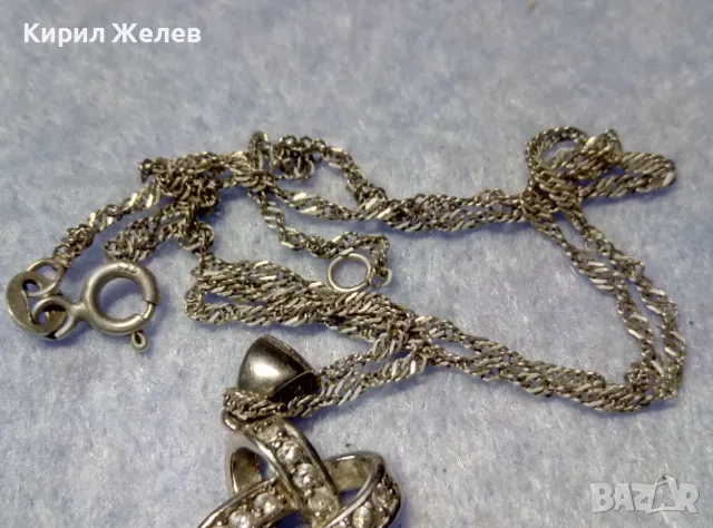 АЖУРЕН СКЪПОЦЕНЕН СРЕБЪРЕН ПЕНДАНТ РОДИРАНО СРЕБРО 925 с ЦИРКОНИ и СРЕБЪРНО 925 ЛАНЧЕ 34816, снимка 9 - Колиета, медальони, синджири - 50335106