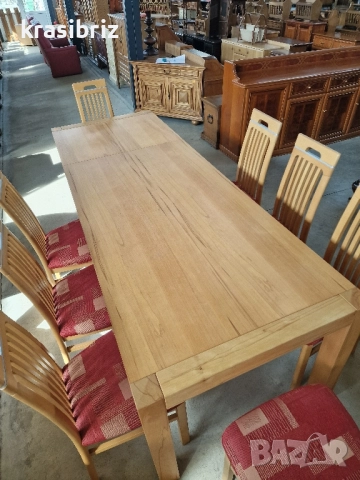 К-т Масивна Разтегателна Трапезна Маса с 8 бр.Стола-внос от Германия!, снимка 10 - Маси - 52152830