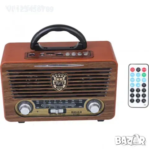 Ретро( Винтидж)Радио Meier M-115BT FM, Bluetooth USB SD AUX, снимка 4 - Bluetooth тонколони - 49316033