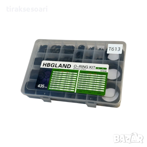 Комплект О-пръстени HBGland 435 бр – NBR (нитрил) 90 Shore, 33 размера, снимка 2 - Аксесоари и консумативи - 52789736
