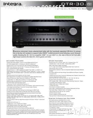 Onkyo Integra DTR 30.6 7.2 канален усилвател, снимка 1 - Аудиосистеми - 49353058