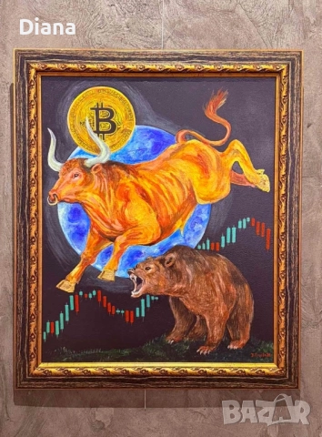 Авторска картина Bitcoin Crypto world 