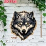 2D Дървена Глава на Вълк за Стенна Украса , снимка 2