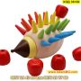 Играчка за сортиране и баланс "Таралеж с ябълки" изработена от дърво - КОД 36180, снимка 6