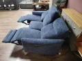 Сив диван от плат тройка с електрически релаксиращ механизъм, снимка 8
