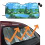 4780 Сенник за предно стъкло на автомобил с цветни пейзажи, снимка 1 - Аксесоари и консумативи - 45779682