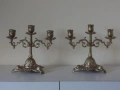 Комплект от 2 бр. бронзови свещника, снимка 1