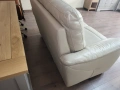 Кремав кожен диван двойка, снимка 9