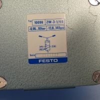 пневматичен разпределител Festo 10096 ZW-3-1/4 B two handed valve, снимка 2 - Резервни части за машини - 45144118
