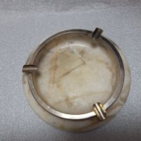 Старинен мраморен пепелник с метален обков от 70-те години, снимка 5 - Колекции - 45781840