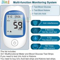 Комплект за тестване на кръвна захар ACCUGENCE PM900, глюкомер 3 в 1 (глюкоза,пикочна киселина,кетон, снимка 2 - Други - 45325066