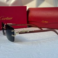 Cartier висок клас слънчеви очила Мъжки Дамски слънчеви с дървени дръжки, снимка 15 - Слънчеви и диоптрични очила - 45584792