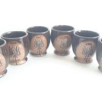Шест малки глинени чашки, снимка 3 - Други ценни предмети - 45083616