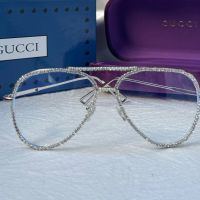 Gucci прозрачни слънчеви очила авиатор с камъни очила за компютър, снимка 4 - Слънчеви и диоптрични очила - 45242035