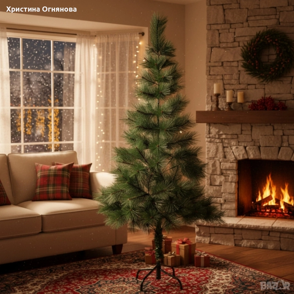 Коледно борче със зелени връхчета, снимка 1