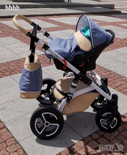 Бебешка количка VOGUE LUX SOFT DENIM 3в1 , снимка 1