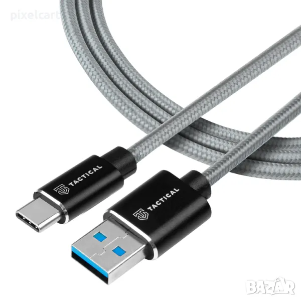 USB Кабел Tactical Fast Rope Kevlar USB-A към USB-C, HUAWEI SUPER CHARGE, 1m, сив, снимка 1