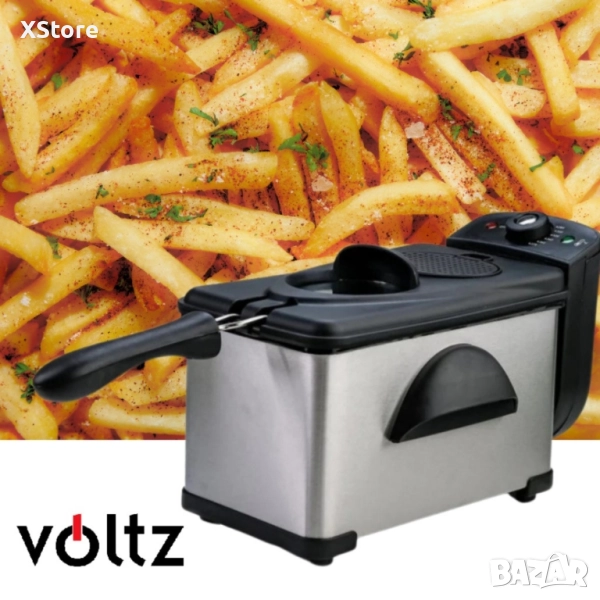 Фритюрник Voltz OV51980H, 2000W, 2л.. демонтиращ се съд, капак и бр. 1 филтър,, снимка 1